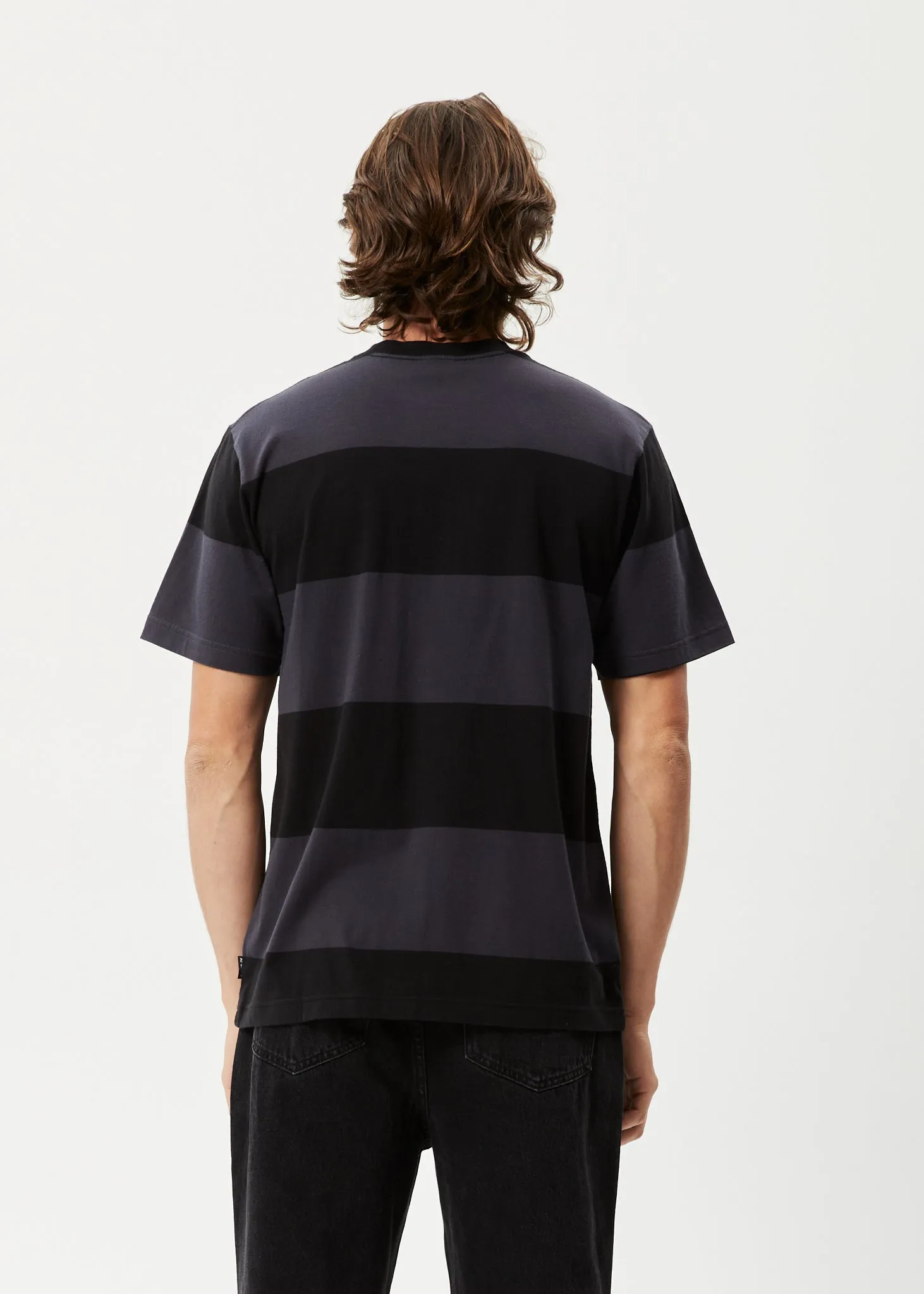 AFENDS Mens Continual - Retro Graphic Logo T-Shirt - Black Stripe sold by Afends product image thumbnail 3