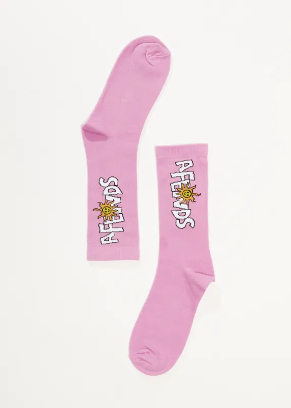 AFENDS Unisex Sunshine - Crew Socks - Candy sold by Afends
