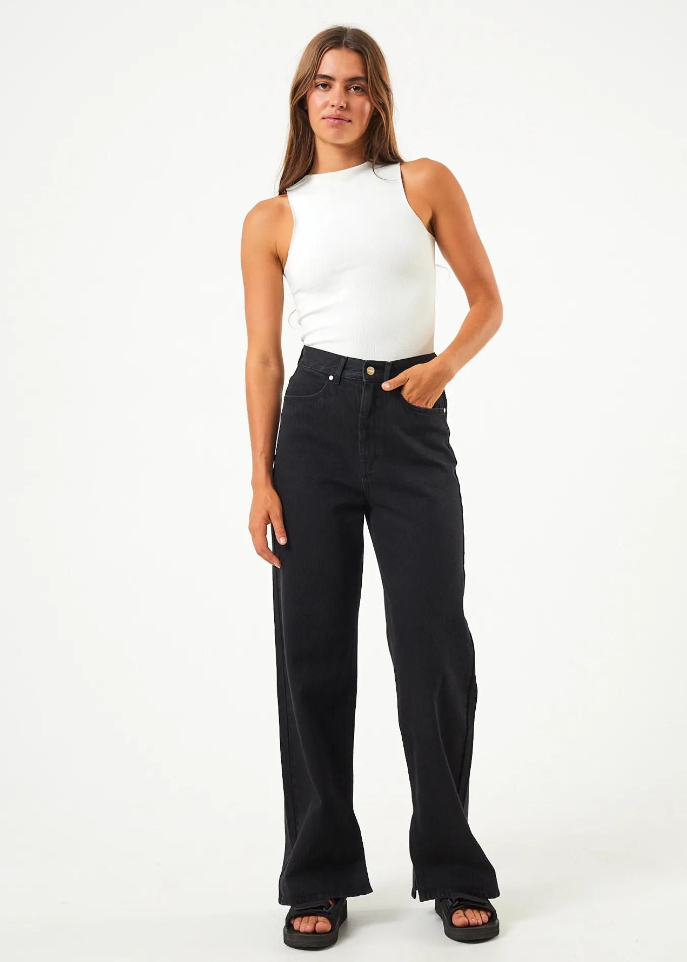 AFENDS Womens Peony - Hemp Ribbed High Neck Tank - Off White sold by Afends product image thumbnail 3