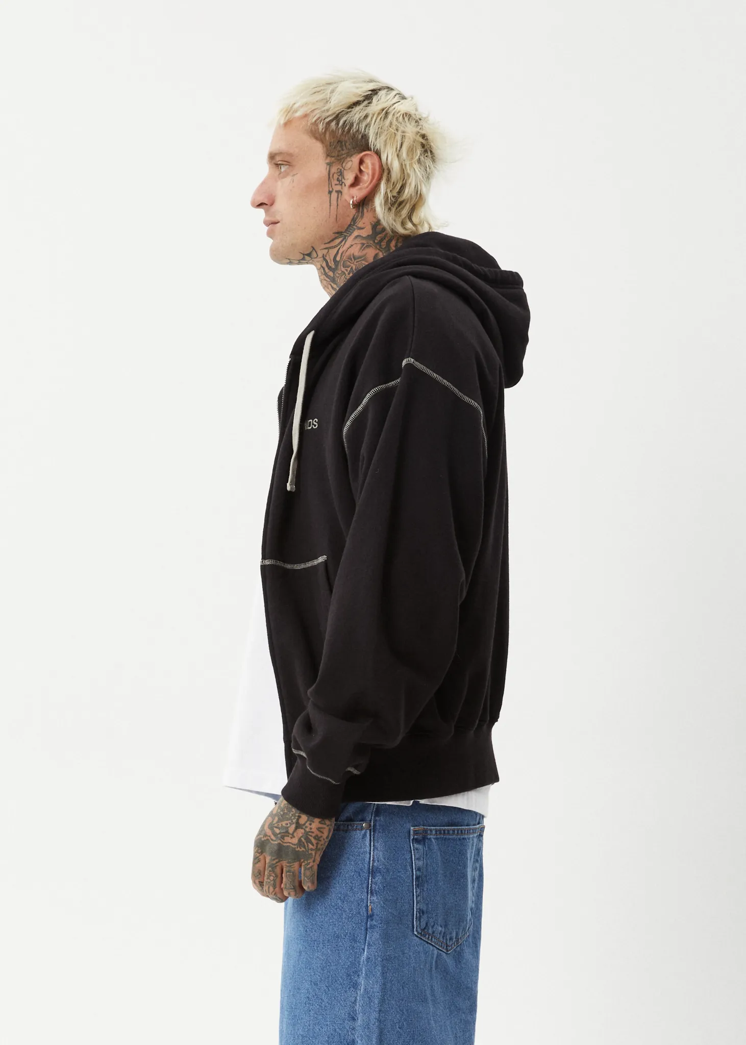 AFENDS Mens Burner - Zip Hood - Black sold by Afends product image thumbnail 5