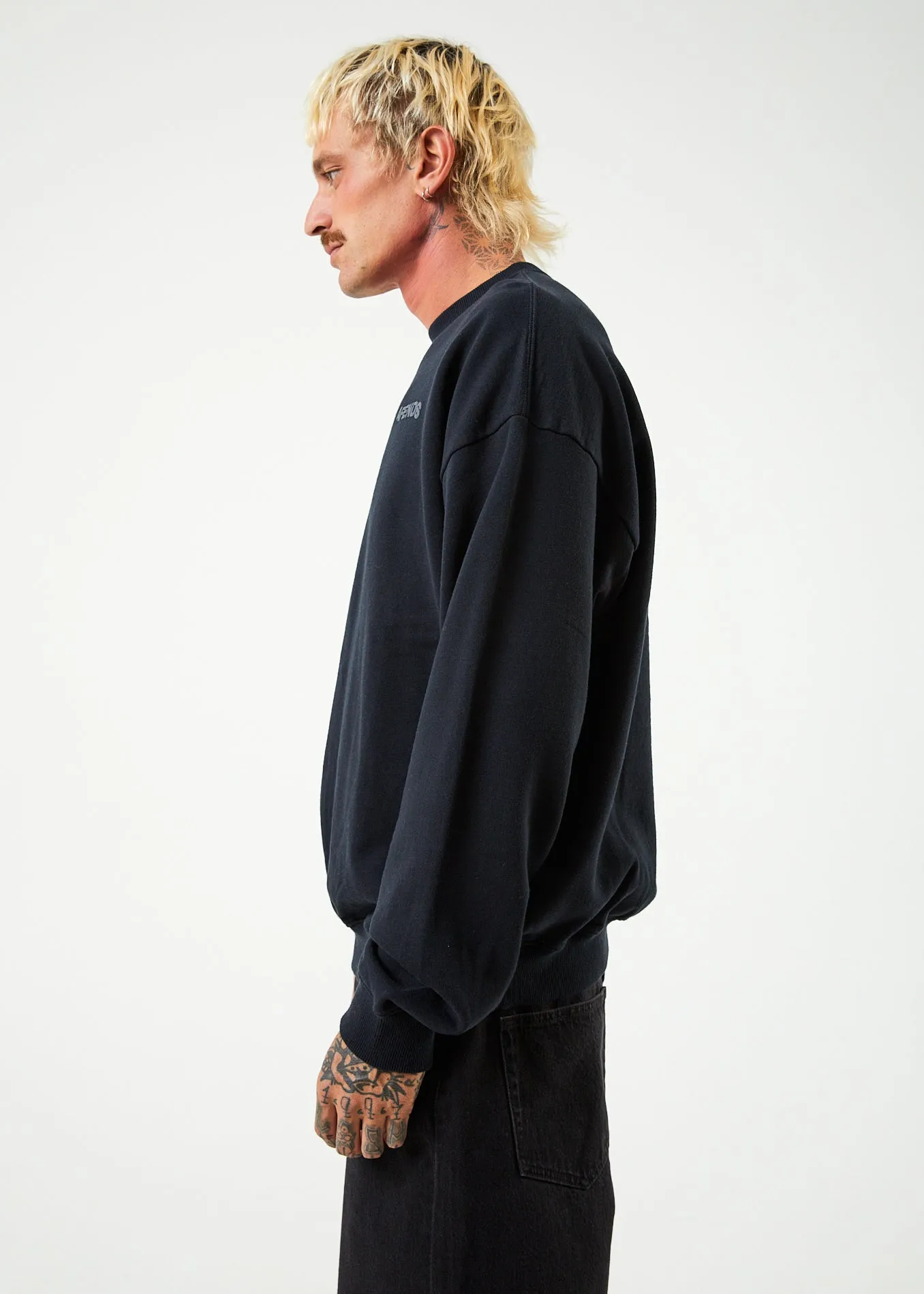 AFENDS Mens Vortex - Crew Neck Jumper - Black sold by Afends product image thumbnail 4