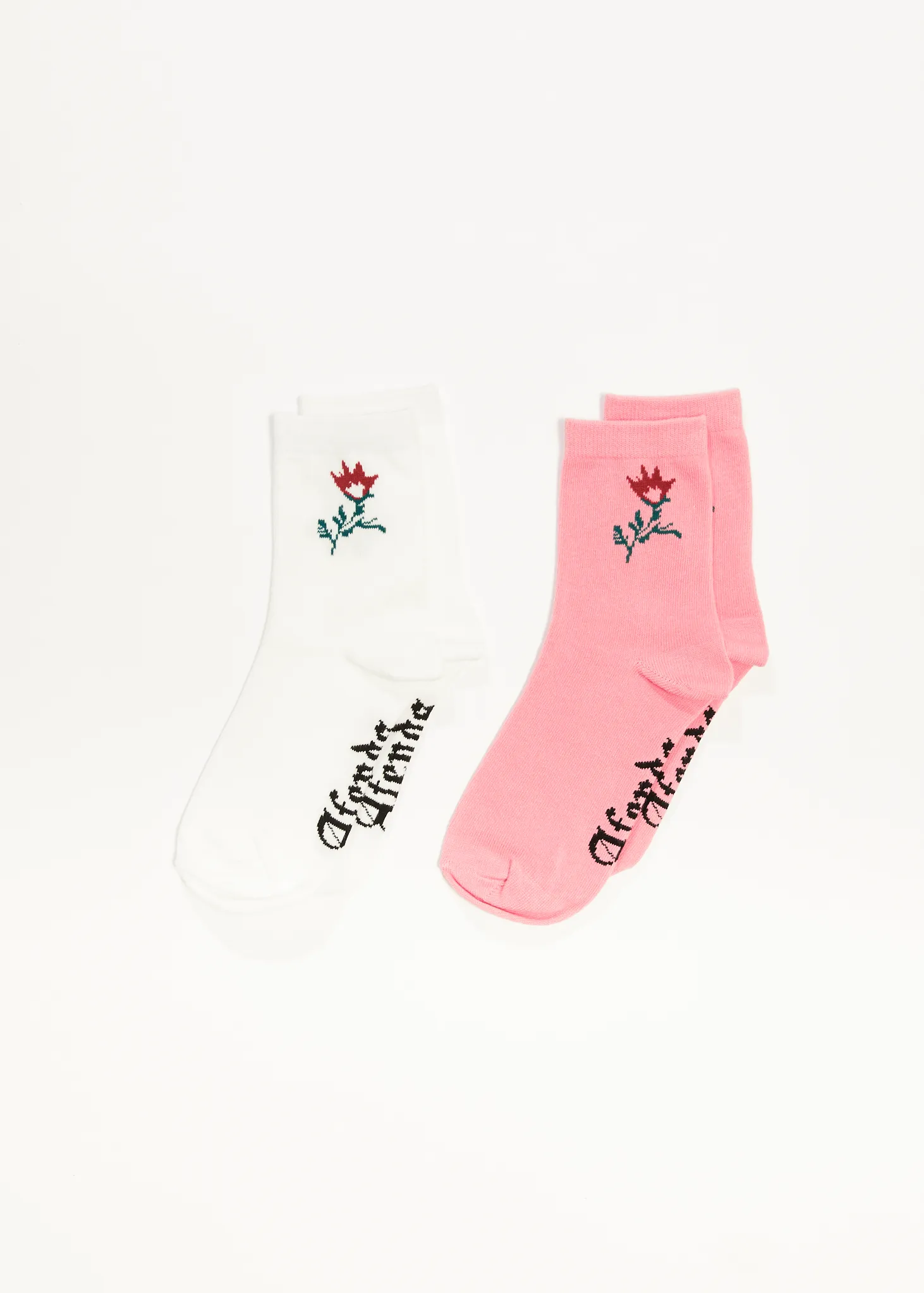 AFENDS Womens The Rose - Socks Two Pack - Pink sold by Afends