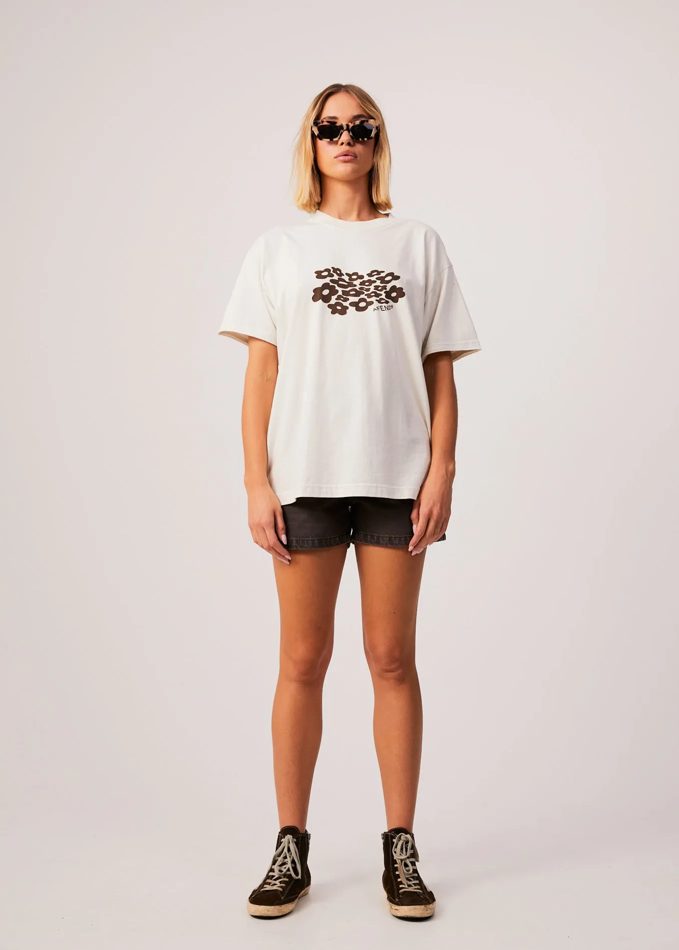 AFENDS Womens Digital Holiday - Oversized Floral T-Shirt - Off White sold by Afends product image thumbnail 3