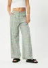 AFENDS Womens Millie Sienna - Wide Leg Pants - Tan Check sold by Afends