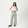 AFENDS Womens Millie Sienna - Wide Leg Pants - Tan Check sold by Afends