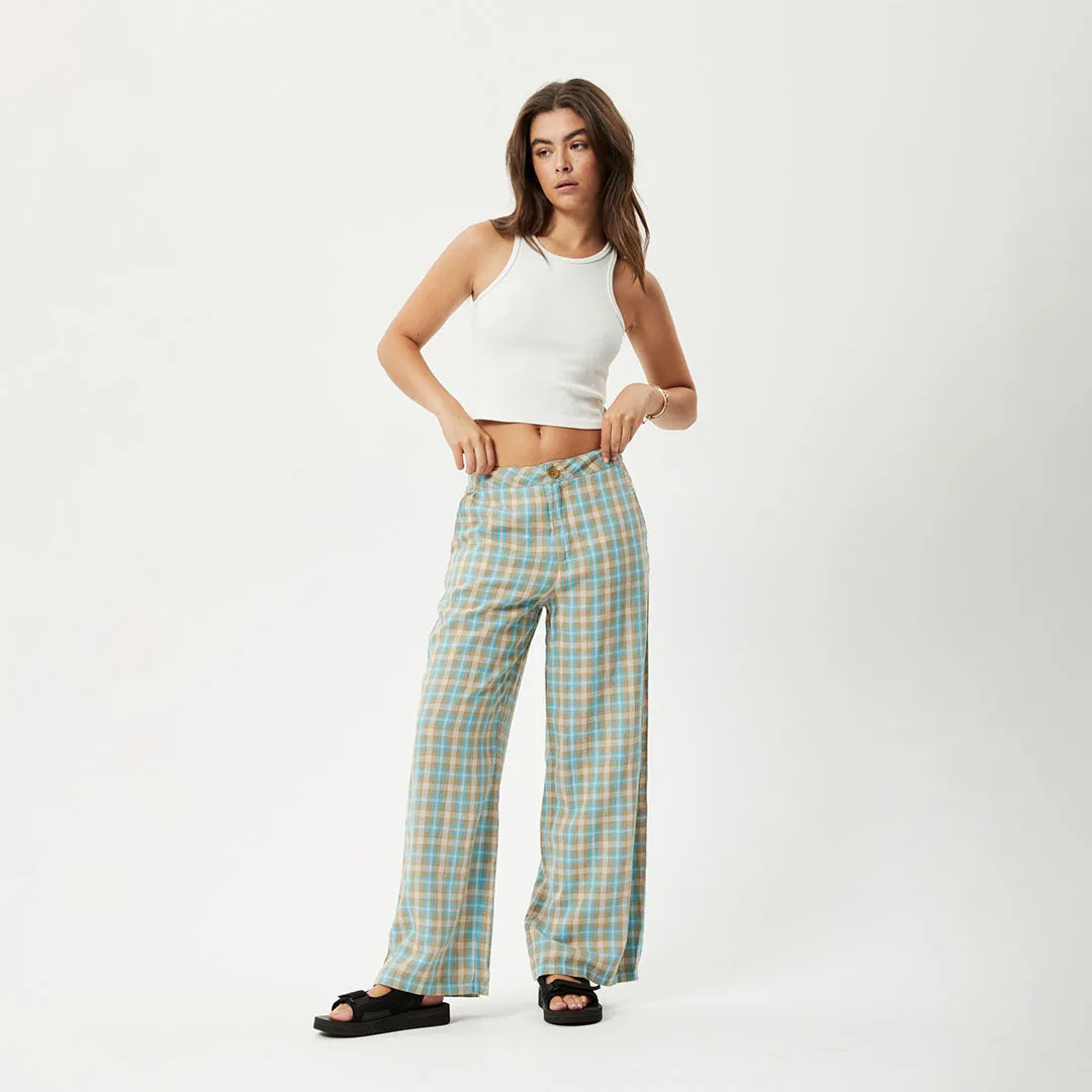 AFENDS Womens Millie Sienna - Wide Leg Pants - Tan Check sold by Afends product image thumbnail 5