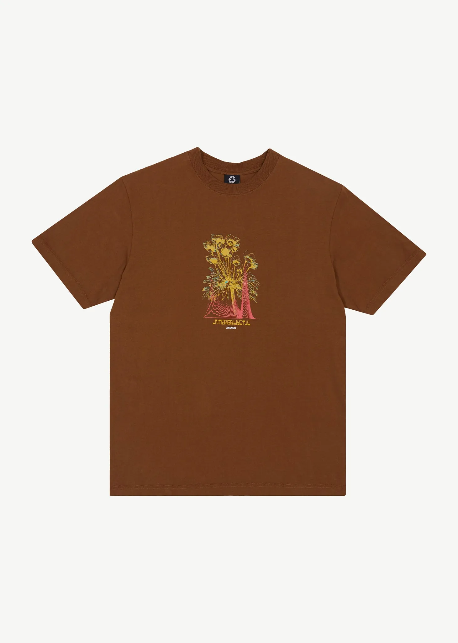 AFENDS Mens Gardener - Retro Graphic T-Shirt - Toffee sold by Afends