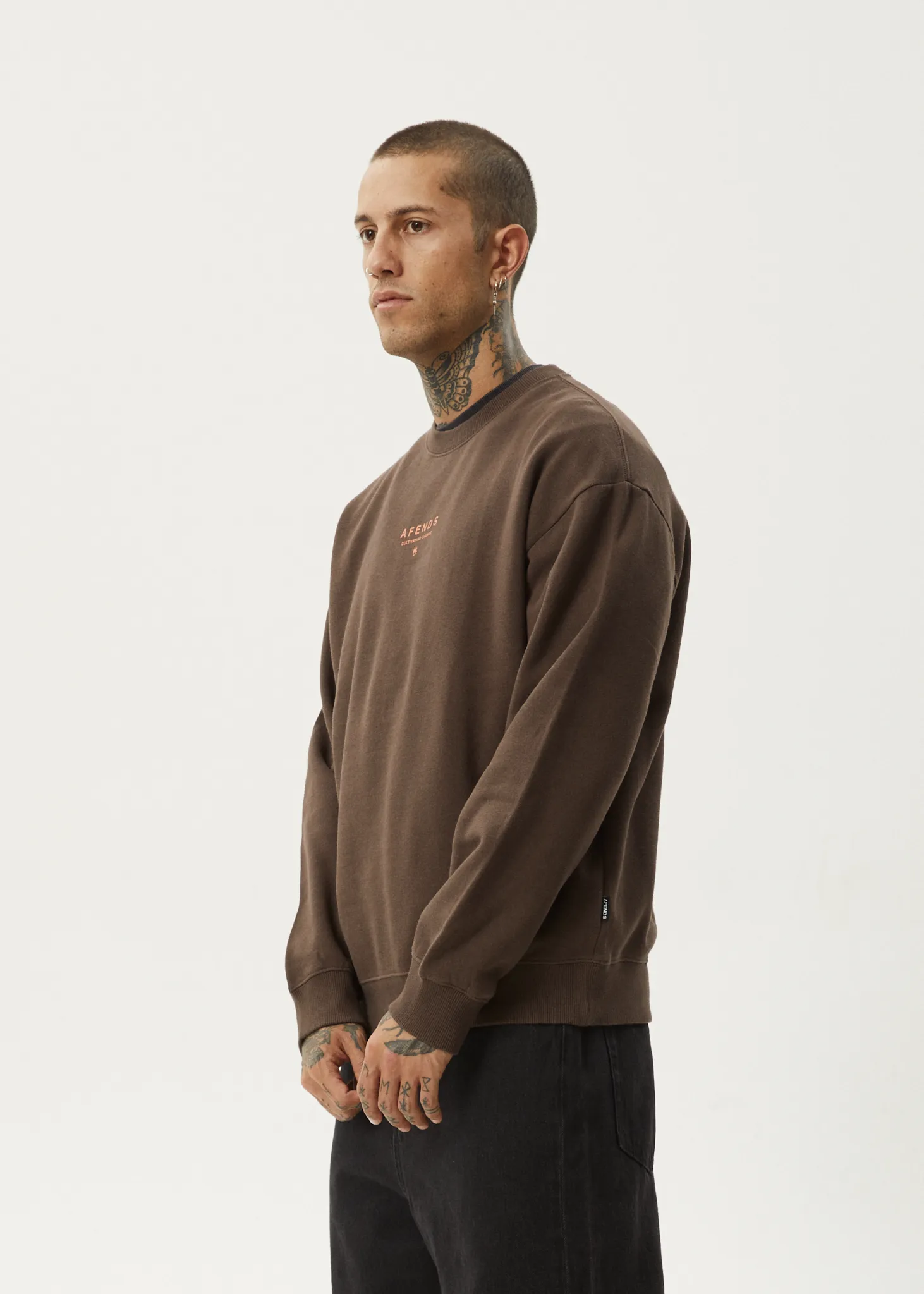 AFENDS Mens Space - Crew Neck - Coffee sold by Afends product image thumbnail 3