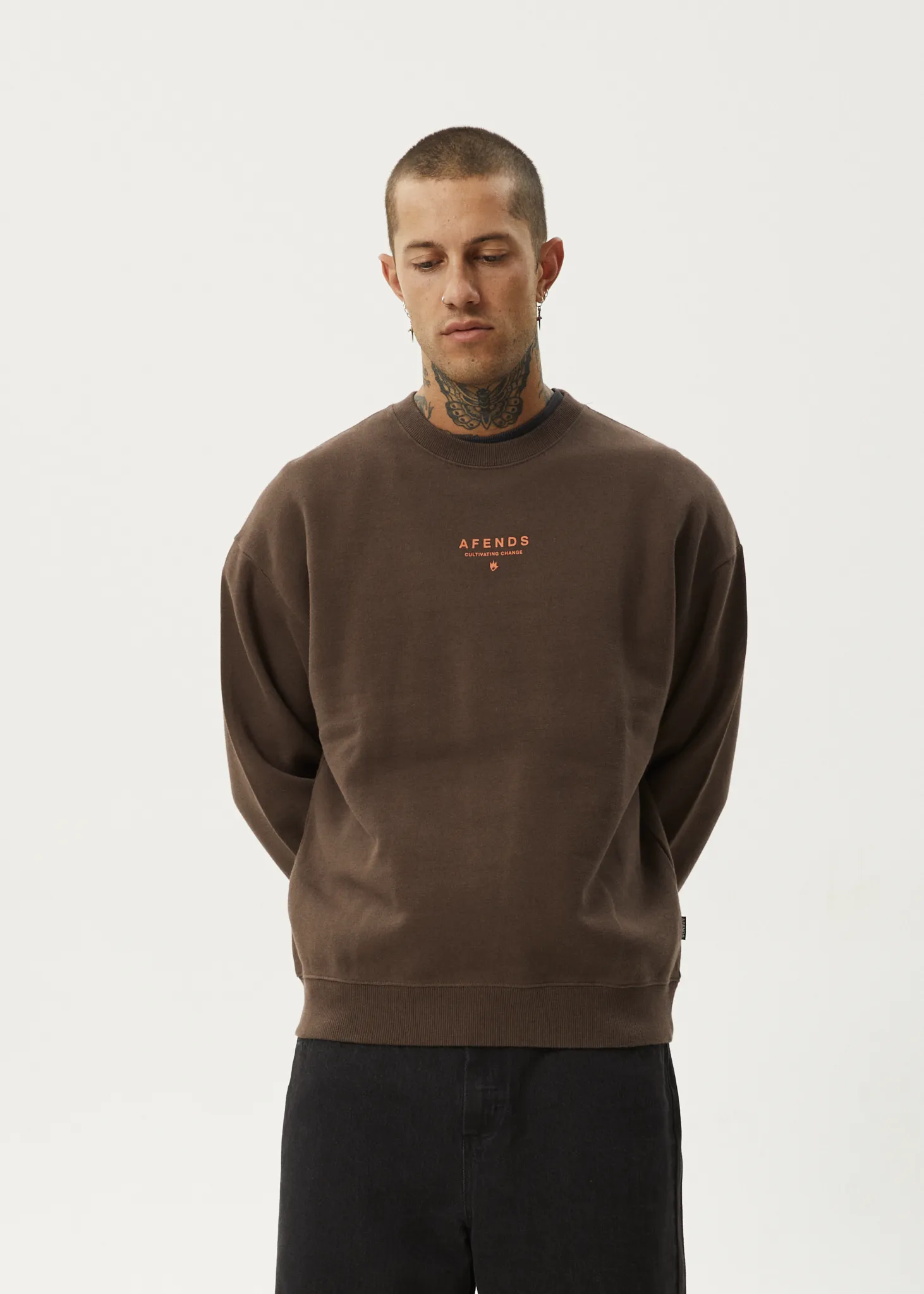 AFENDS Mens Space - Crew Neck - Coffee sold by Afends product image thumbnail 2