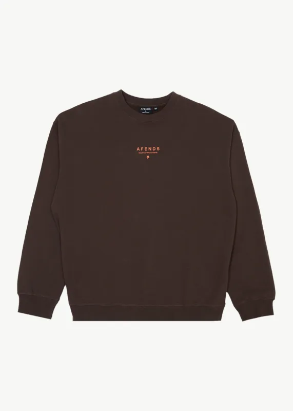 AFENDS Mens Space - Crew Neck - Coffee sold by Afends