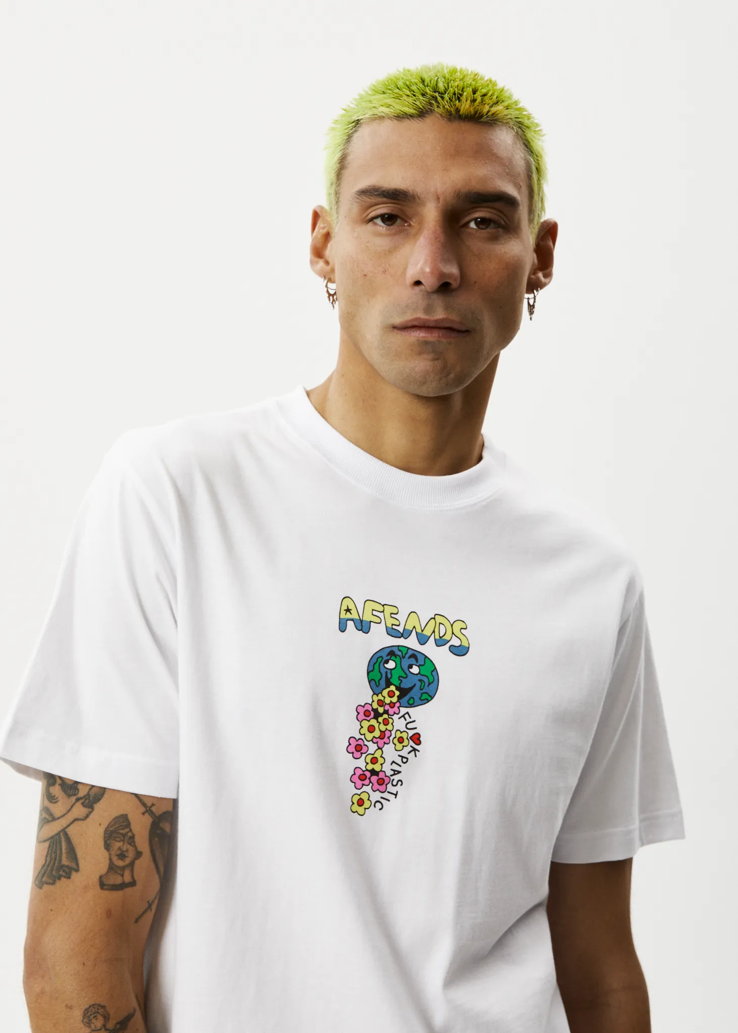 AFENDS Mens F Plastic - Retro Graphic T-Shirt - White sold by Afends product image thumbnail 4