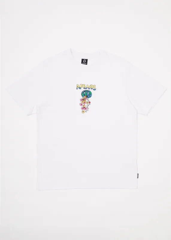 AFENDS Mens F Plastic - Retro Graphic T-Shirt - White sold by Afends