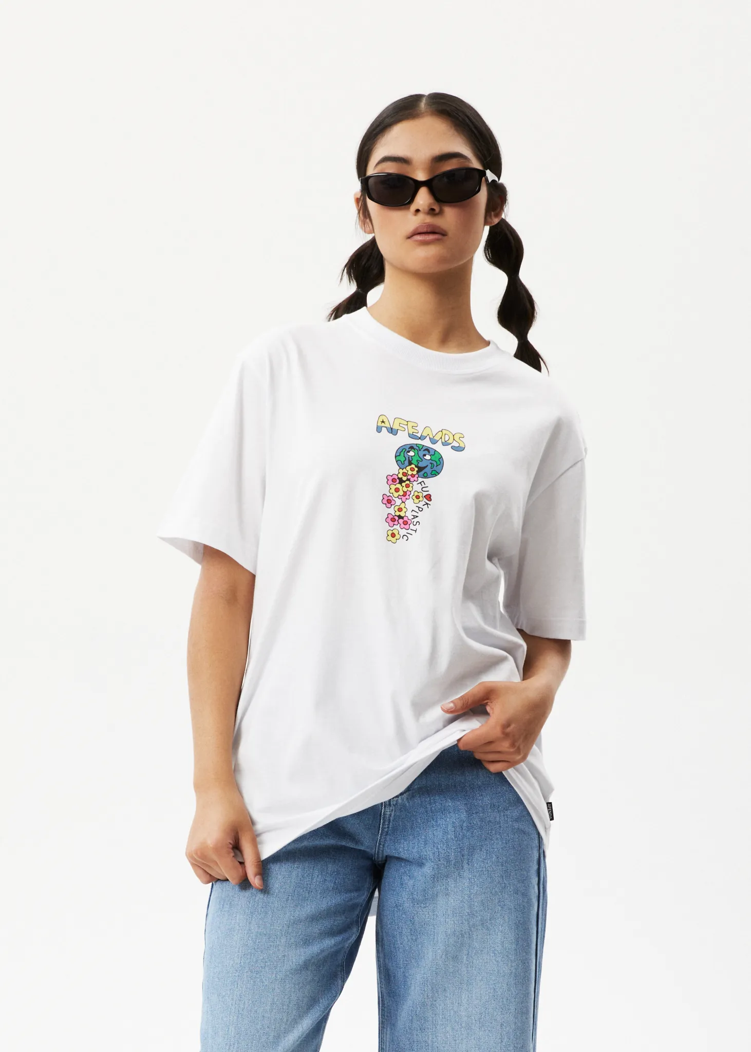 AFENDS Mens F Plastic - Retro Graphic T-Shirt - White sold by Afends product image thumbnail 2