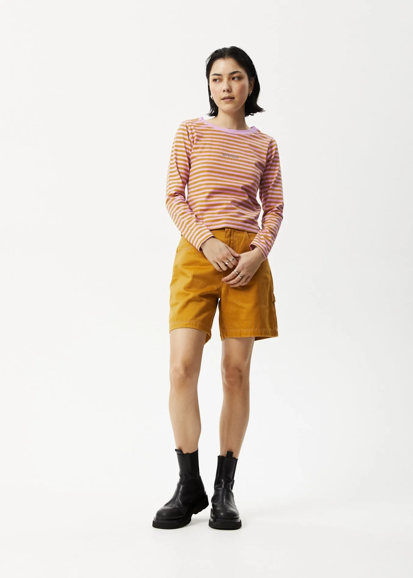 AFENDS Womens Jain - Long Sleeve T-Shirt - Candy Stripe sold by Afends product image thumbnail 3