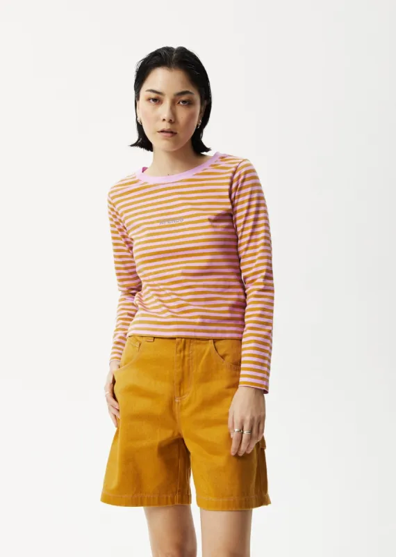 AFENDS Womens Jain - Long Sleeve T-Shirt - Candy Stripe sold by Afends