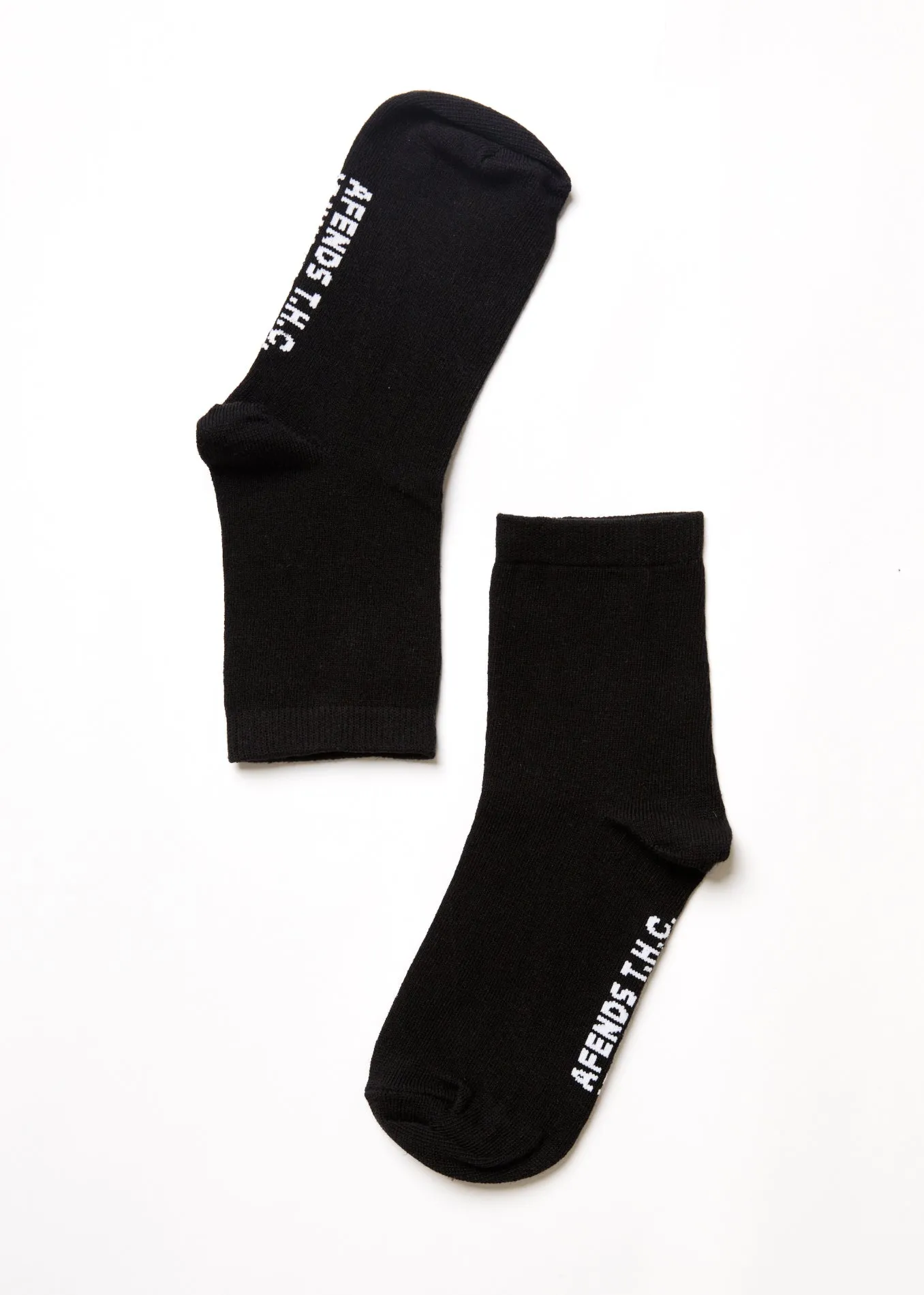 AFENDS Unisex All Time - Crew Socks - Black sold by Afends