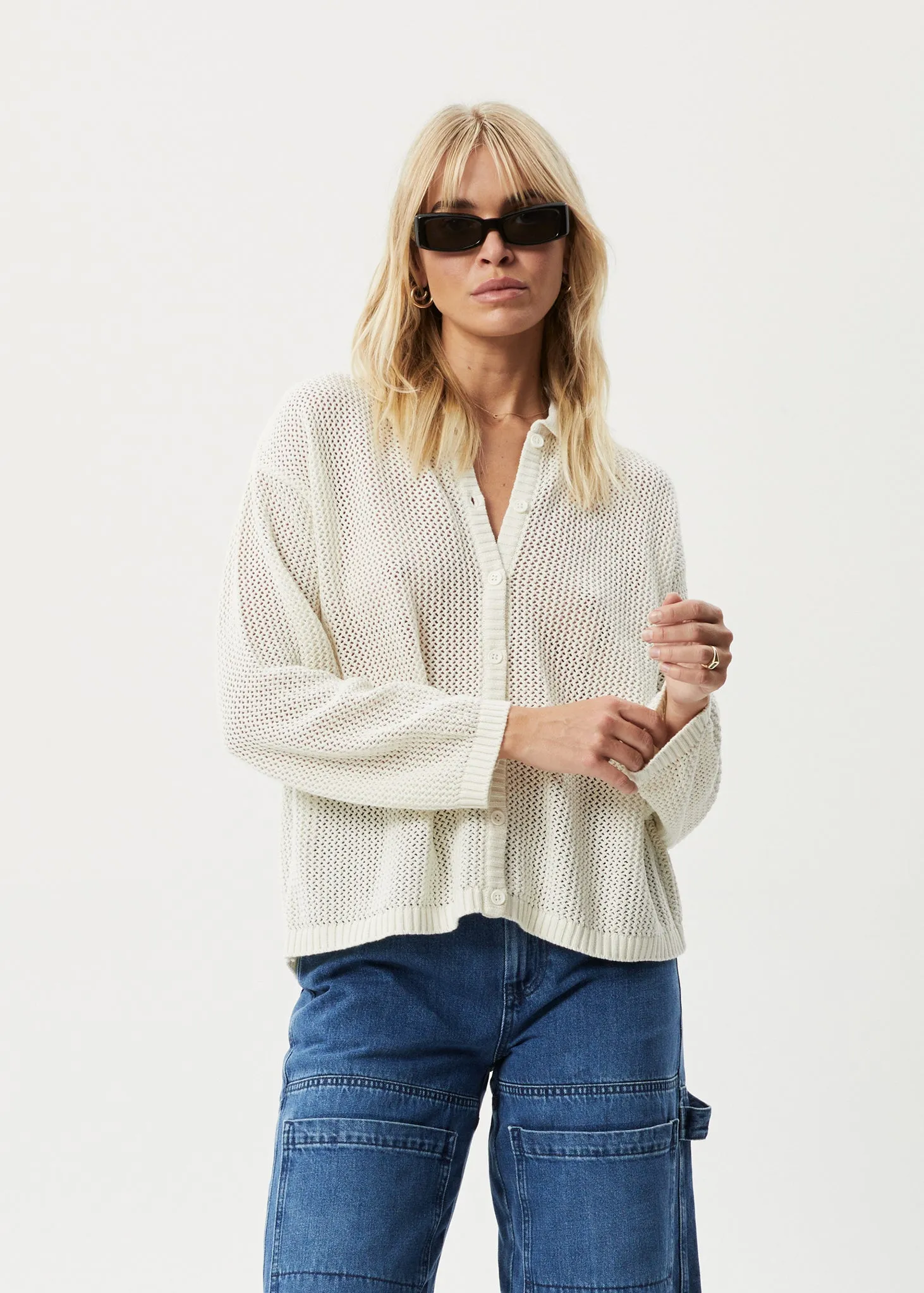 AFENDS Womens Ryder - Knit Shirt - White sold by Afends