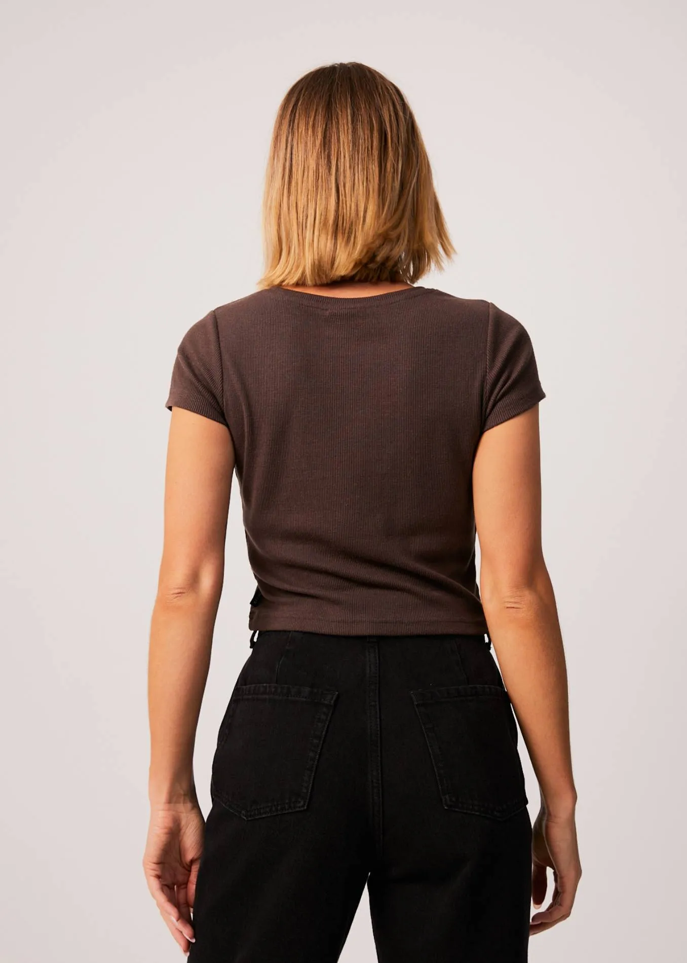 AFENDS Womens Faith - Ribbed Tee - Coffee sold by Afends product image thumbnail 4