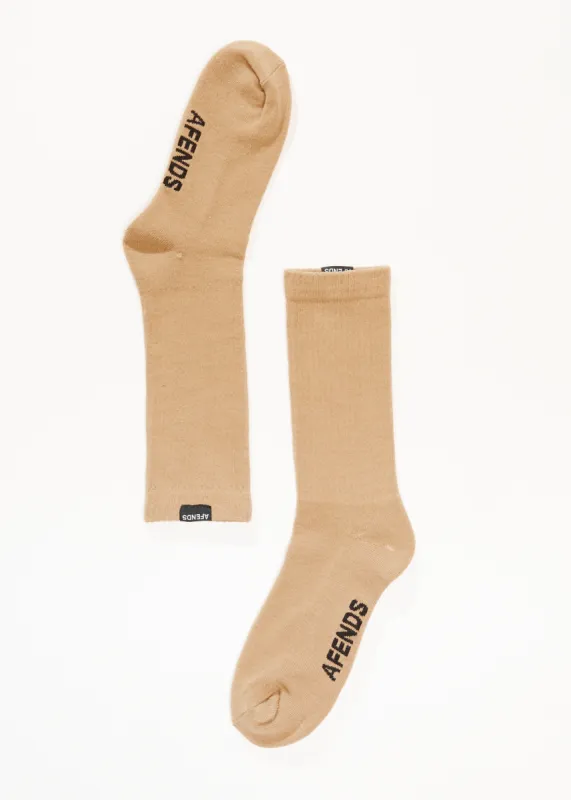 AFENDS Mens Everyday - Socks One Pack - Taupe sold by Afends