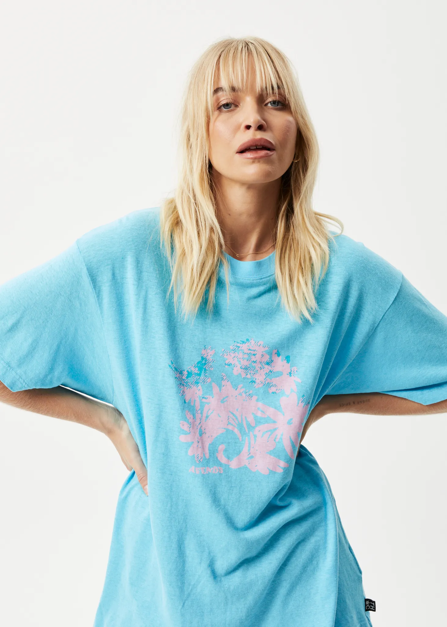 AFENDS Womens Vise Slay - Oversized Graphic T-Shirt - Vivid Blue sold by Afends