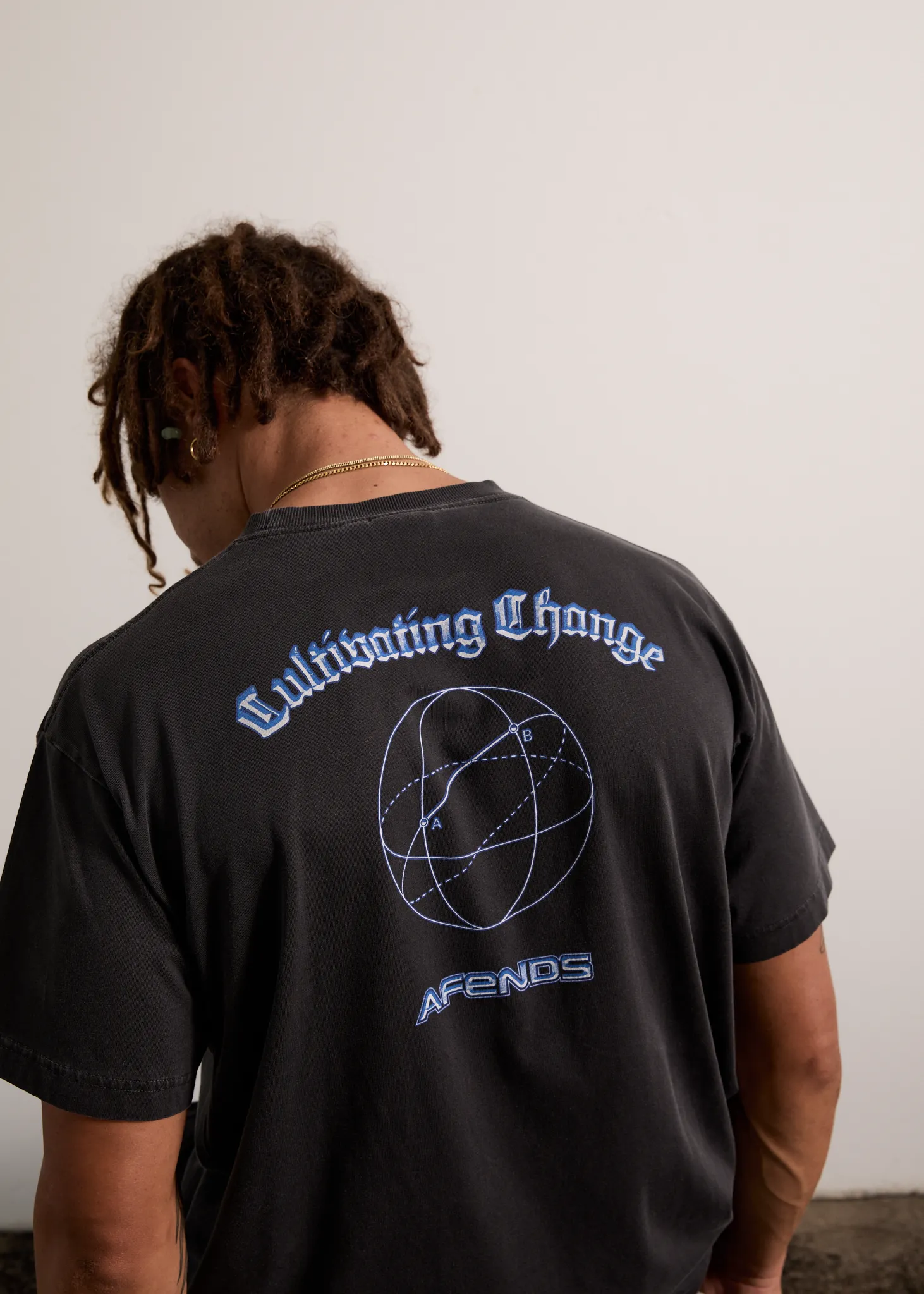 AFENDS Mens Globalisation - Boxy Tee - Stone Black sold by Afends product image thumbnail 2