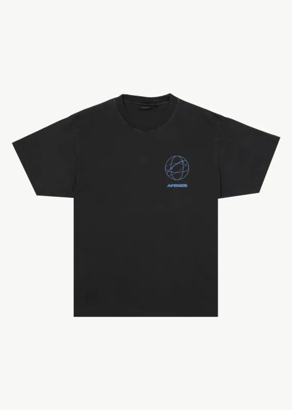 AFENDS Mens Globalisation - Boxy Tee - Stone Black sold by Afends