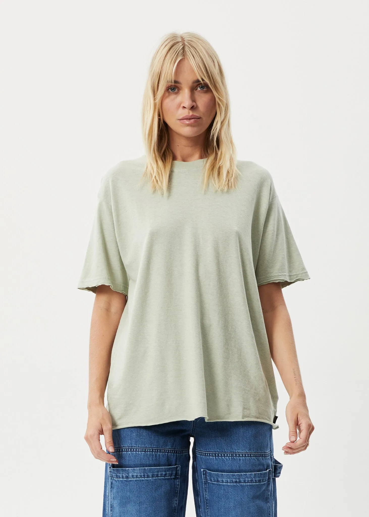 AFENDS Womens Slay - Oversized Tee - Eucalyptus sold by Afends