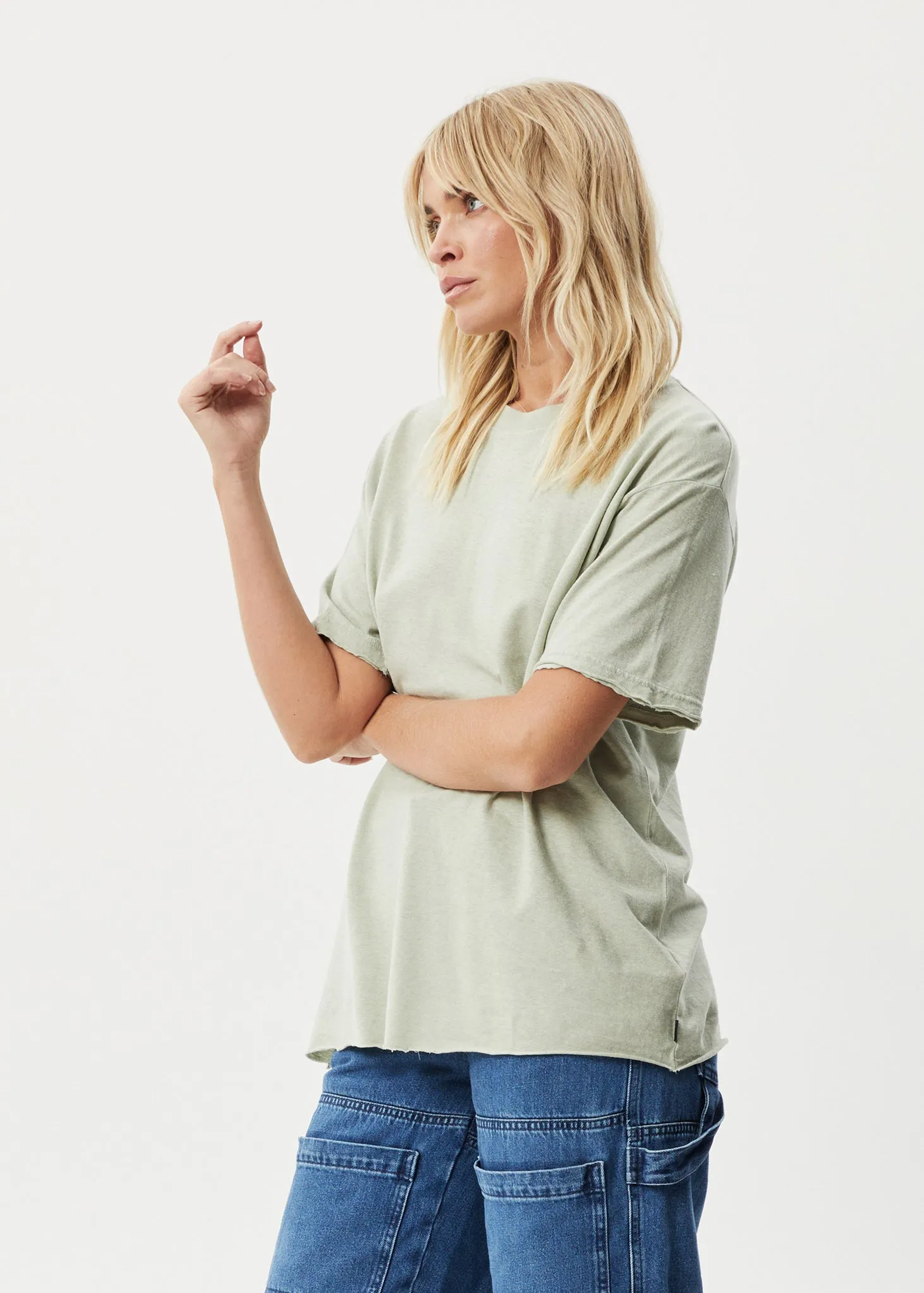 AFENDS Womens Slay - Oversized Tee - Eucalyptus sold by Afends product image thumbnail 4
