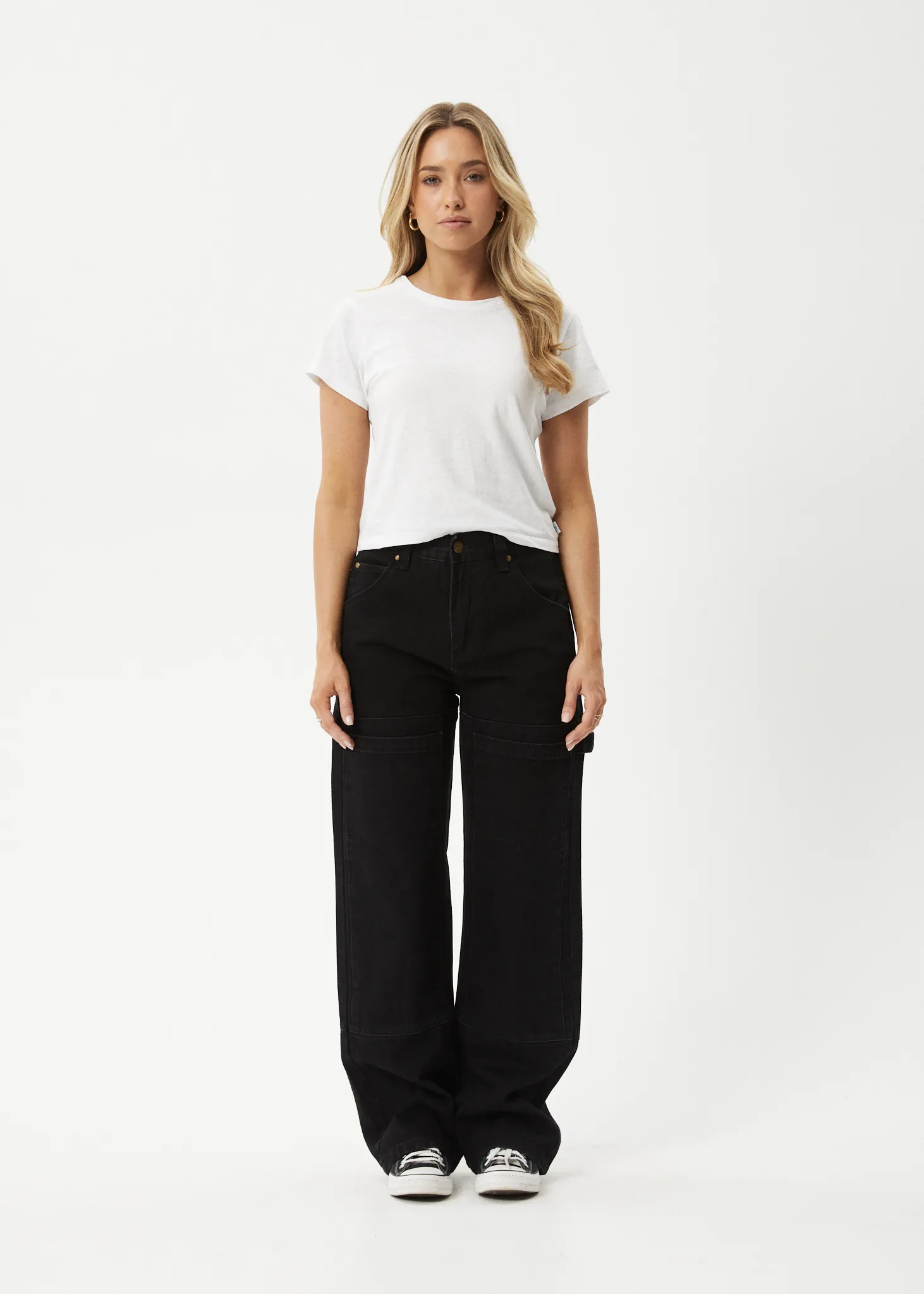 AFENDS Womens Moss - Denim Workwear Jean - Washed Black sold by Afends