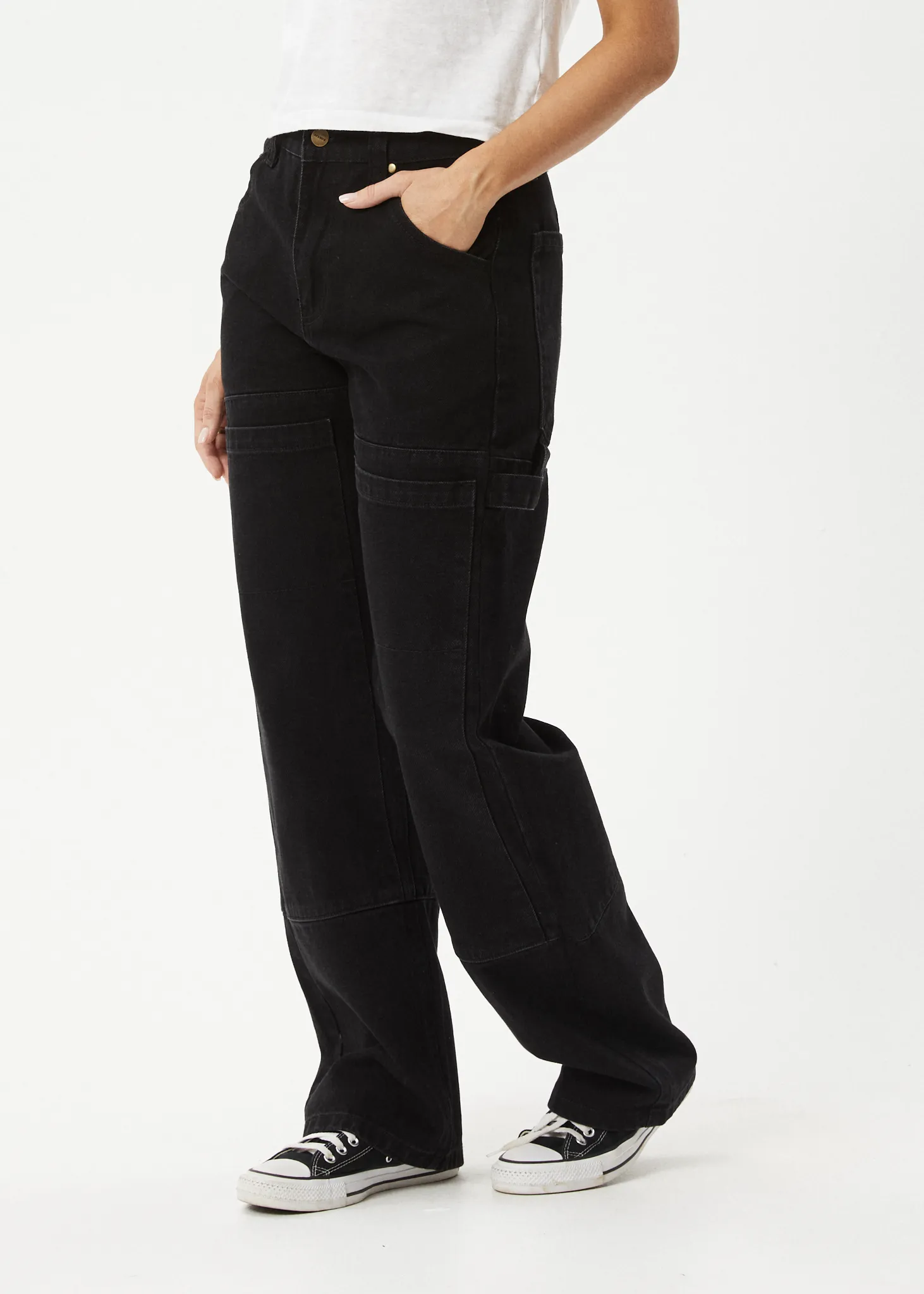 AFENDS Womens Moss - Denim Workwear Jean - Washed Black sold by Afends product image thumbnail 3