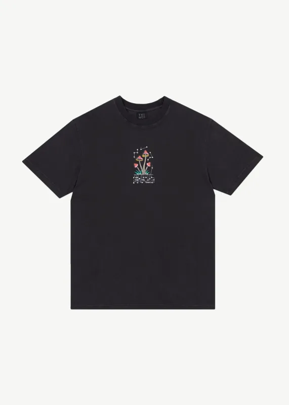 AFENDS Mens Journey Inward - Retro Graphic T-Shirt - Stone Black sold by Afends