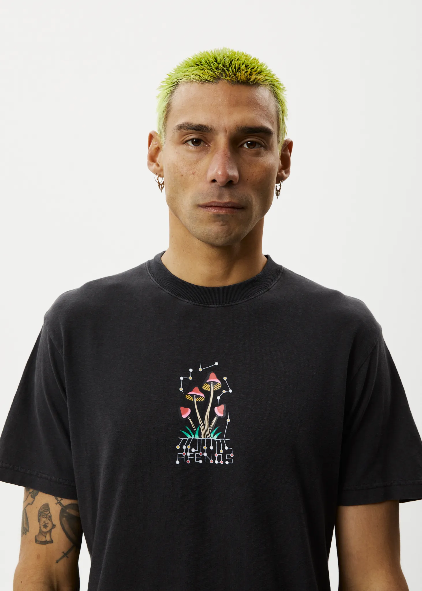 AFENDS Mens Journey Inward - Retro Graphic T-Shirt - Stone Black sold by Afends product image thumbnail 3