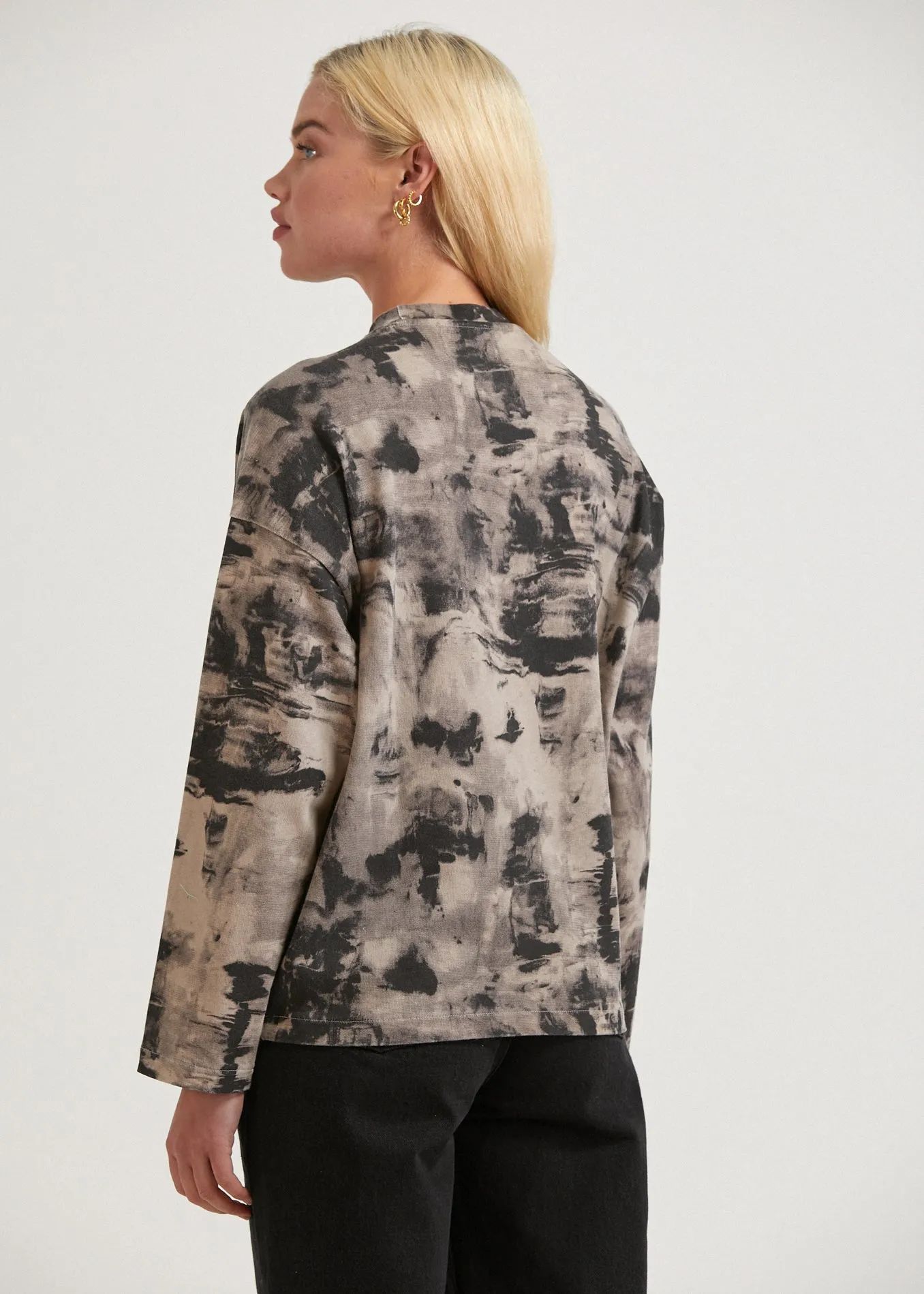 AFENDS Womens Real Time - Weighted Long Sleeve T-Shirt - Bone sold by Afends product image thumbnail 4