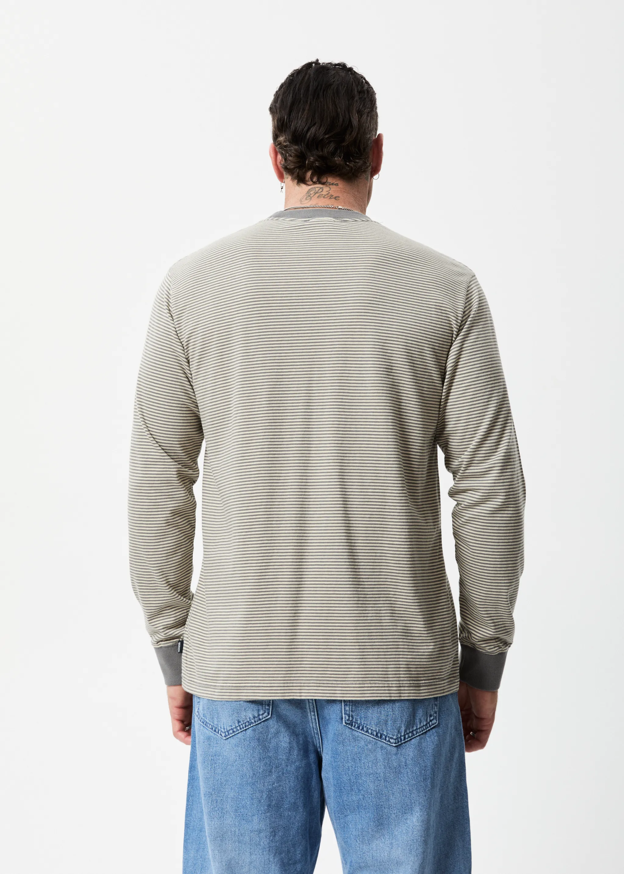 AFENDS Mens High Life - Striped Long Sleeve T-Shirt - Cement sold by Afends product image thumbnail 5