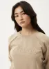 AFENDS Womens Cutback - Raglan Crew Neck Jumper - Taupe sold by Afends