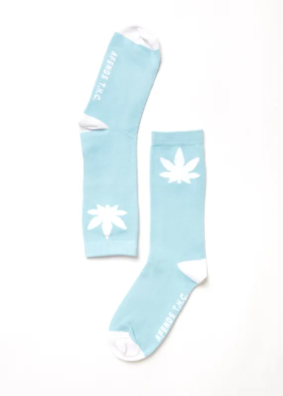 AFENDS Unisex Controlla - Crew Socks - Sky Blue sold by Afends