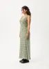 AFENDS Womens Base - Seersucker Maxi Dress - Deep Green Check sold by Afends
