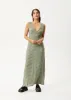 AFENDS Womens Base - Seersucker Maxi Dress - Deep Green Check sold by Afends