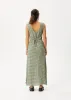 AFENDS Womens Base - Seersucker Maxi Dress - Deep Green Check sold by Afends