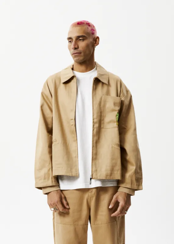 AFENDS Unisex Sleepy Hollow - Unisex Twill Carpenter Jacket - Tan sold by Afends