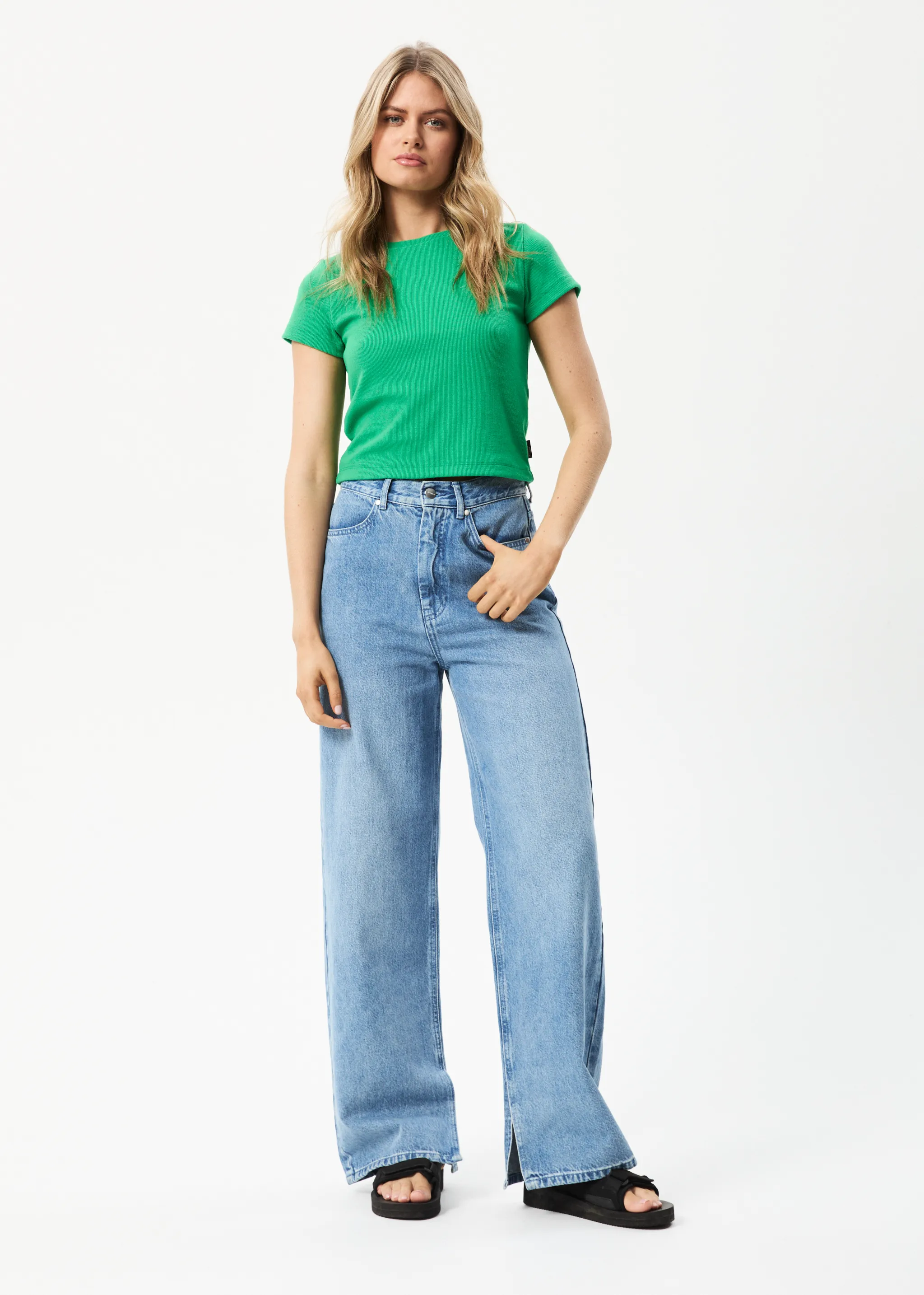 AFENDS Womens Faith - Ribbed Tee - Forest sold by Afends product image thumbnail 3