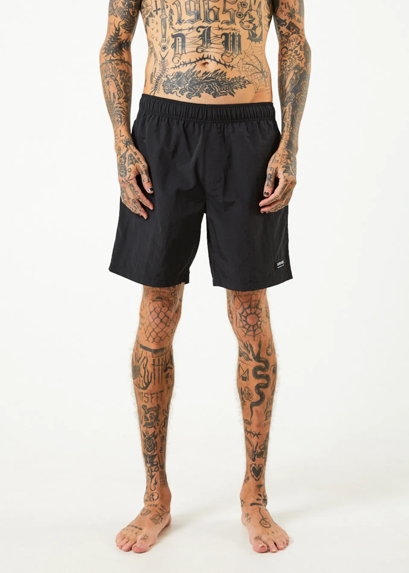 AFENDS Mens Baywatch Vortex - Elastic Waist Shorts - Black sold by Afends product image thumbnail 2