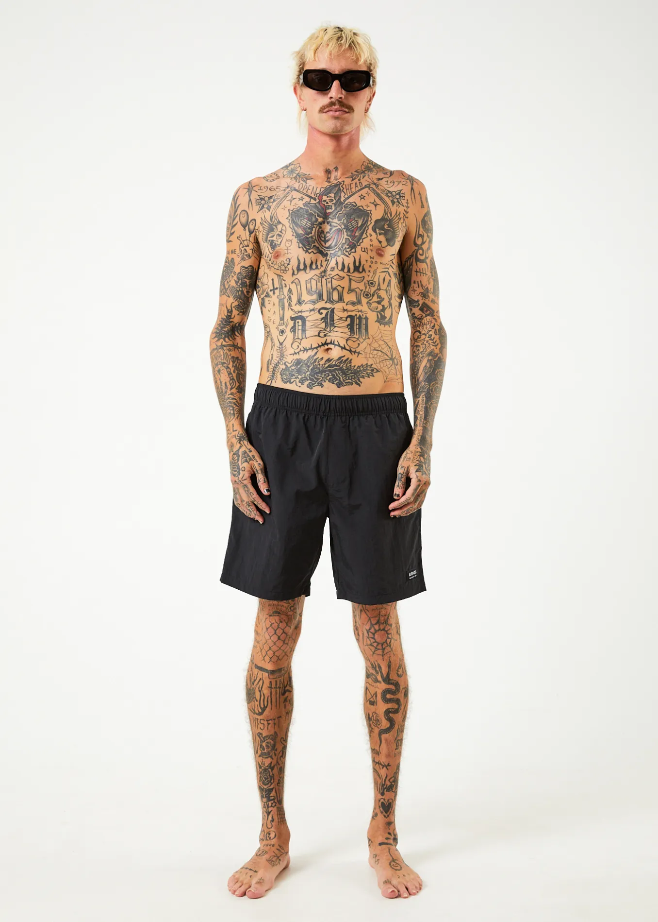 AFENDS Mens Baywatch Vortex - Elastic Waist Shorts - Black sold by Afends product image thumbnail 4