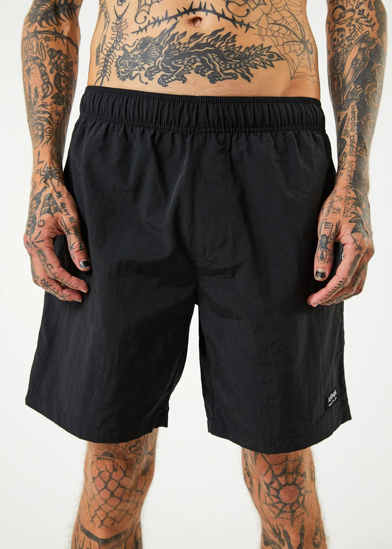 AFENDS Mens Baywatch Vortex - Elastic Waist Shorts - Black sold by Afends product image thumbnail 3