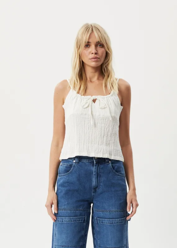 AFENDS Womens Calm - Seersucker Cami - White sold by Afends
