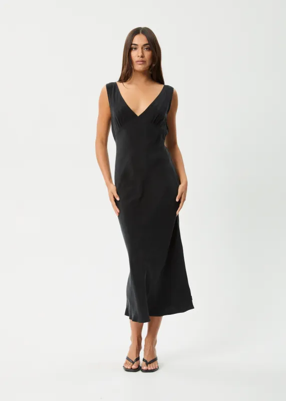 AFENDS Womens Gia - Cupro Maxi Dress - Black sold by Afends