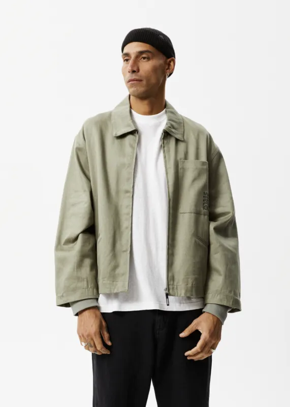 AFENDS Unisex Oracle - Carpenter Jacket - Olive sold by Afends