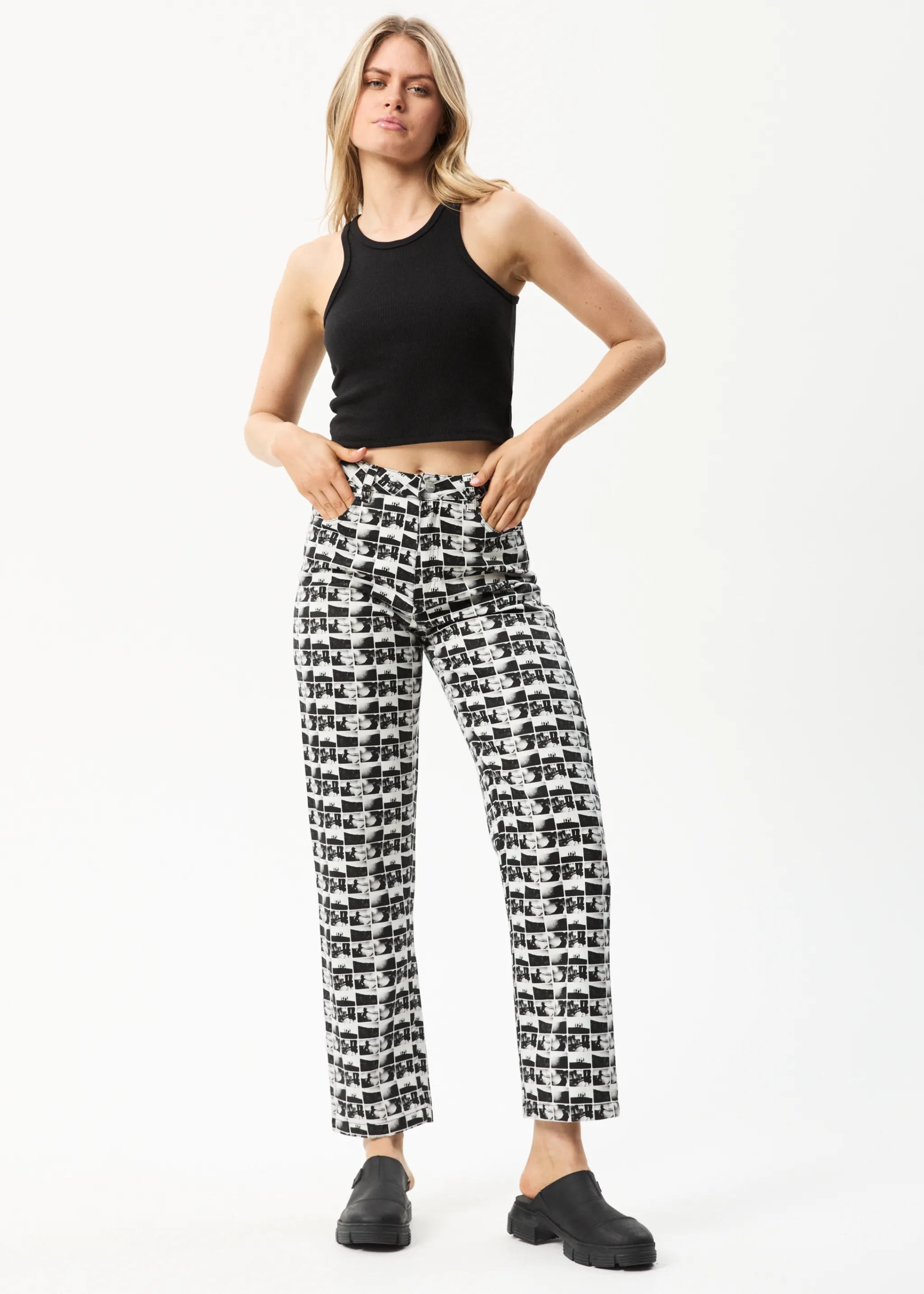 AFENDS Womens Chaos Shelby - Wide Leg Pant - Black sold by Afends
