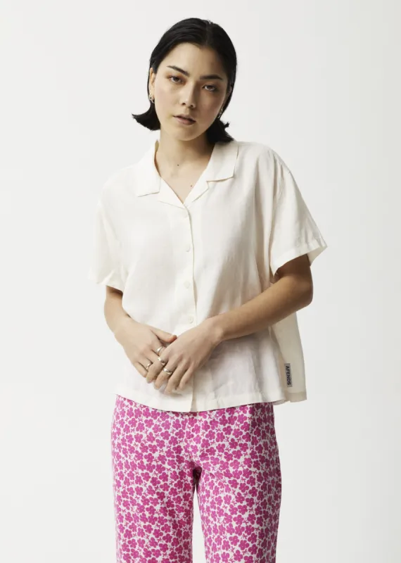AFENDS Womens Mood - Short Sleeve Shirt - Natural sold by Afends
