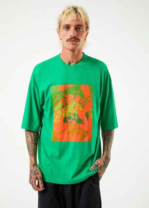 Afends Unisex Sleepy Hollow - Unisex Hemp Boxy Graphic T-Shirt - Forest sold by Afends